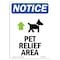 Signmission Sign, 14" H, Rigid Plastic, Pet Relief Area (Up Arrow) Sign With Symbol, Portrait, 1014-V-17242 OS-NS-P-1014-V-17242 - alternate 1